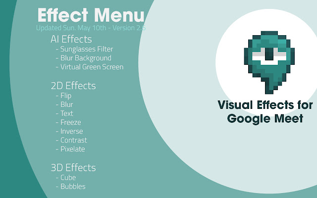 visual effects for google meet in cellphone